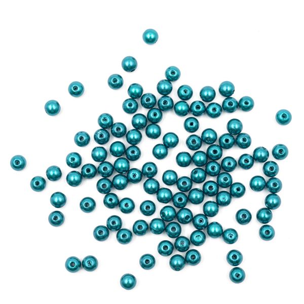 Бусины пластик (жемчуг) ⌀8 мм, 25 г, Astra&Craft, 029 NL бирюза