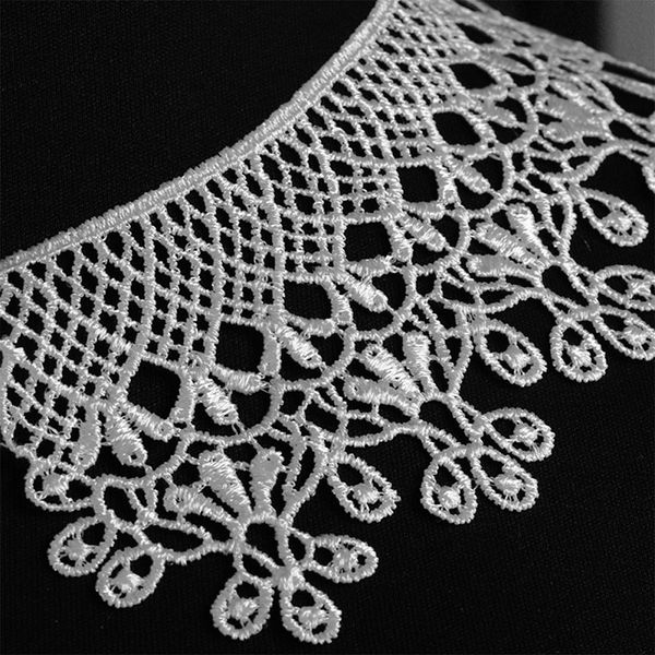 Пришивной кружевной воротник гипюр 25х7 см, цв.белый, 25 шт, диз.24GY11, Kruzhevo