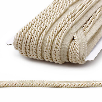 Кант витой 6 мм / 25 метров, вискоза, 90/15 сливочный