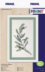 Набор для вышивания нитками Panna, Веточка оливы, 30х21 см