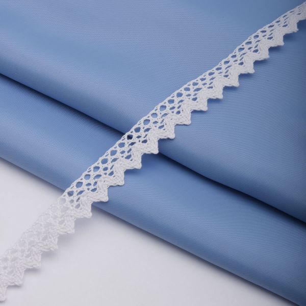 Кружево вязаное (тесьма) хлопковое 16 мм / 5 метров, цвет белый