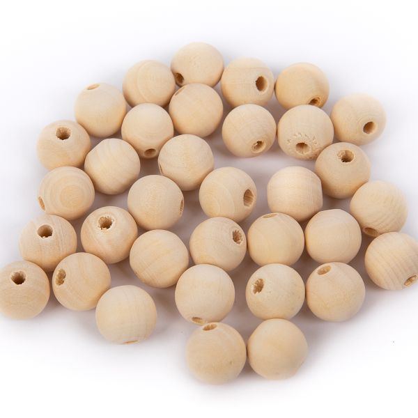 Бусины дерево ⌀16 мм, 300±20 шт, светлое дерево, Zlatka HWBE-16