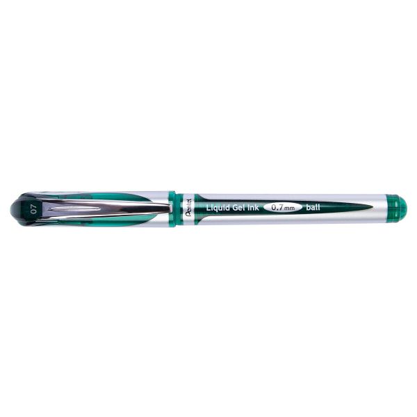Ручка гелевая Energel 0.7 мм, 12 шт, BL57-DO зеленый стержень, Pentel