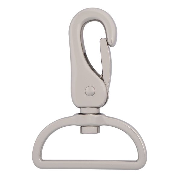 Карабин металл 38.0 мм (64х45 мм), серебро, 4 шт