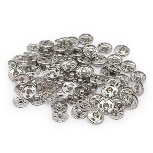 Кнопка пришивная металл ⌀12.0 мм, никель, 36 шт