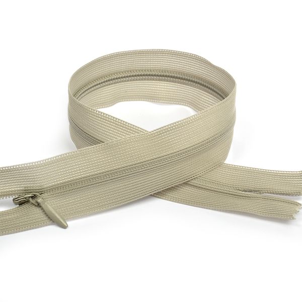 Молния потайная (скрытая) Т3 (3 мм) 1 зам., н/раз., 20 см, цв.F310 св.серый уп.50 шт