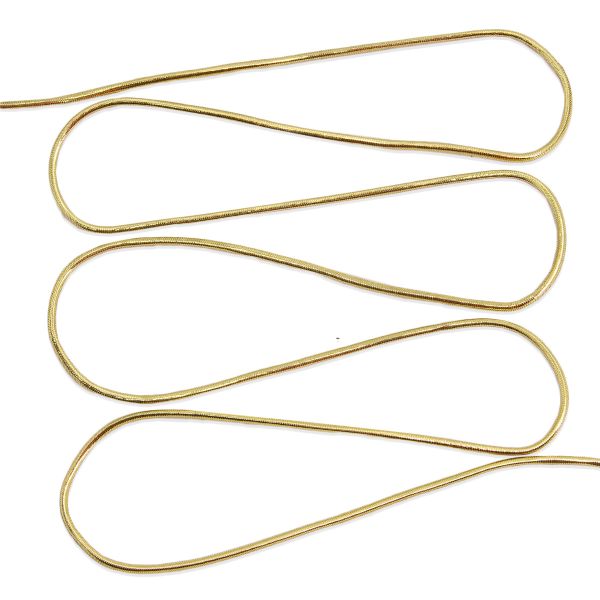 Резинка шляпная (шнур эластичный) ⌀2.0 мм / 5 метров, металлизированный, светлое золото