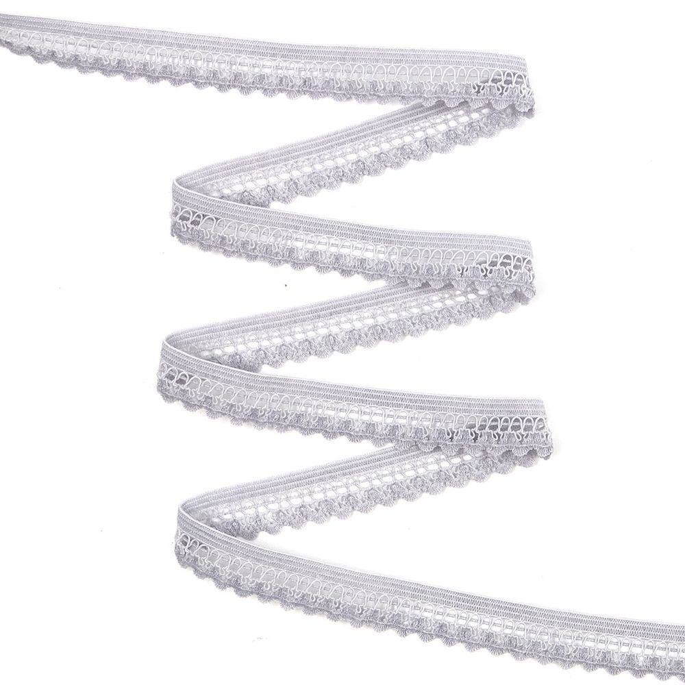 Резинка бельевая (ажурная) 13.5 мм / 50 метров, св.серый, 0313/81