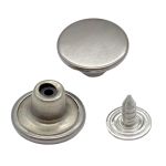 Пуговицы джинсовые ⌀14 мм, фиксированная ножка, сталь, гладкая, черный никель, 100 шт, New Star