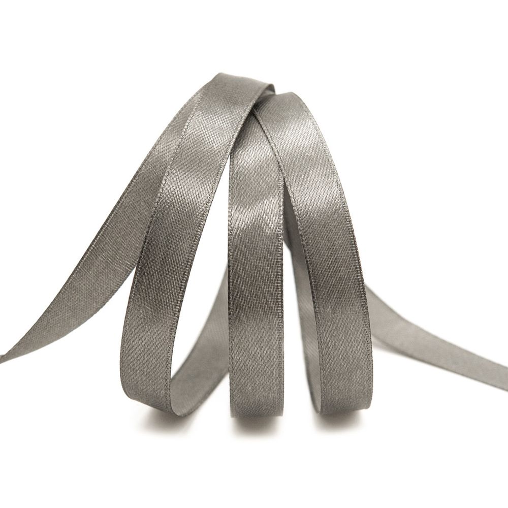 Лента атласная 1-сторонняя 12.0 мм / 22.86±1 метров, 153 т.серый, Globus