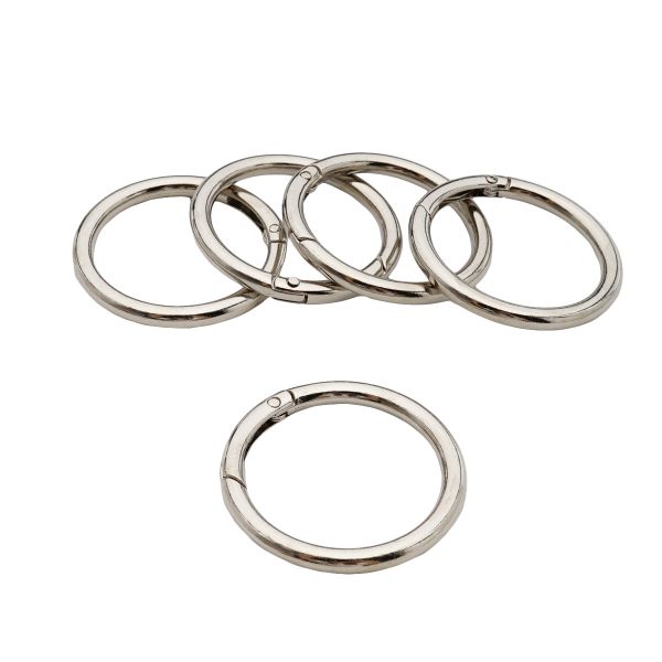 Карабин металл кольцо 38.0 мм (50х50 мм), никель, 5 шт