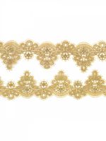 Кружево гипюр (плетёное) 65 мм / 2 метра, TBY.16GB2006, цв.золото, Kruzhevo