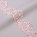 Кружево на сетке 67 мм / 10 м, пудровый, Gamma GKMB-6702M