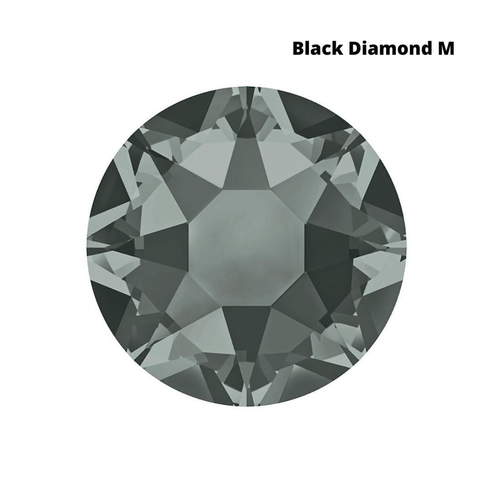 Стразы Swarovski клеевые плоские 2028HF, ss 6 (2 мм), Black Diamond M, 144 шт