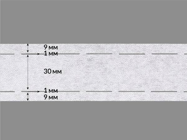 Лента корсажная клеевая перфорированная 50.0 мм / 200 метров, 50 г/м², цв. белый, 20150 9/1/30/1/9, БрючникоФФ