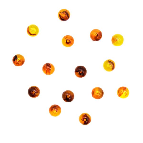 Бусины натуральный камень янтарь 12 мм, 20 г, Астра