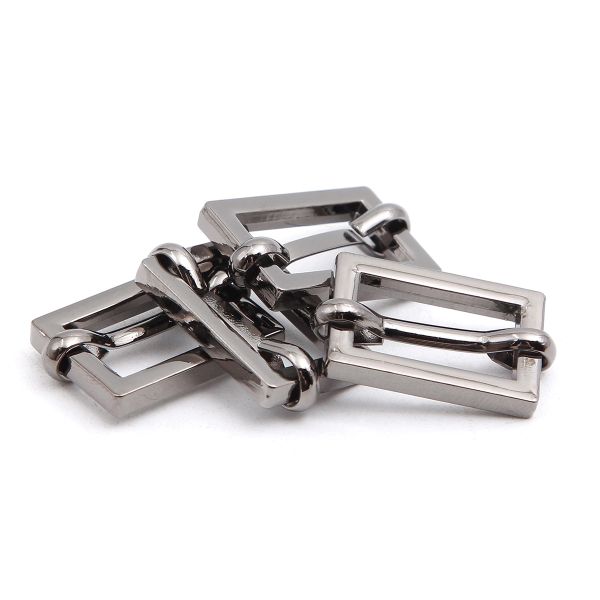 Рамка регулировочная металл литая с подвижной планкой 15 мм /20х14 мм, ⌀2.5 мм/, чер.никель, 4 шт