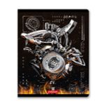 Тетрадь ученическая общая, матовая ламинация + тиснение серебряной фольгой, A5+ 96 л. на скобе 60 г/м², белизна 100%, 5 шт, клетка в термоусадочной пленке, 000779 Железное сердце, Светоч 96ТЕТк-007