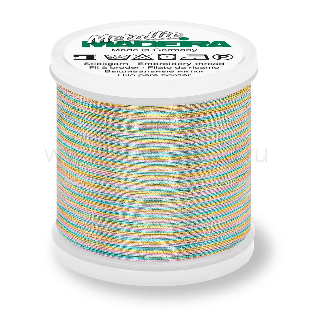Нитки вышивальные металлизированные Madeira Metallic №40, 200 м, цв. Astro 4, 9842, 5 катушек