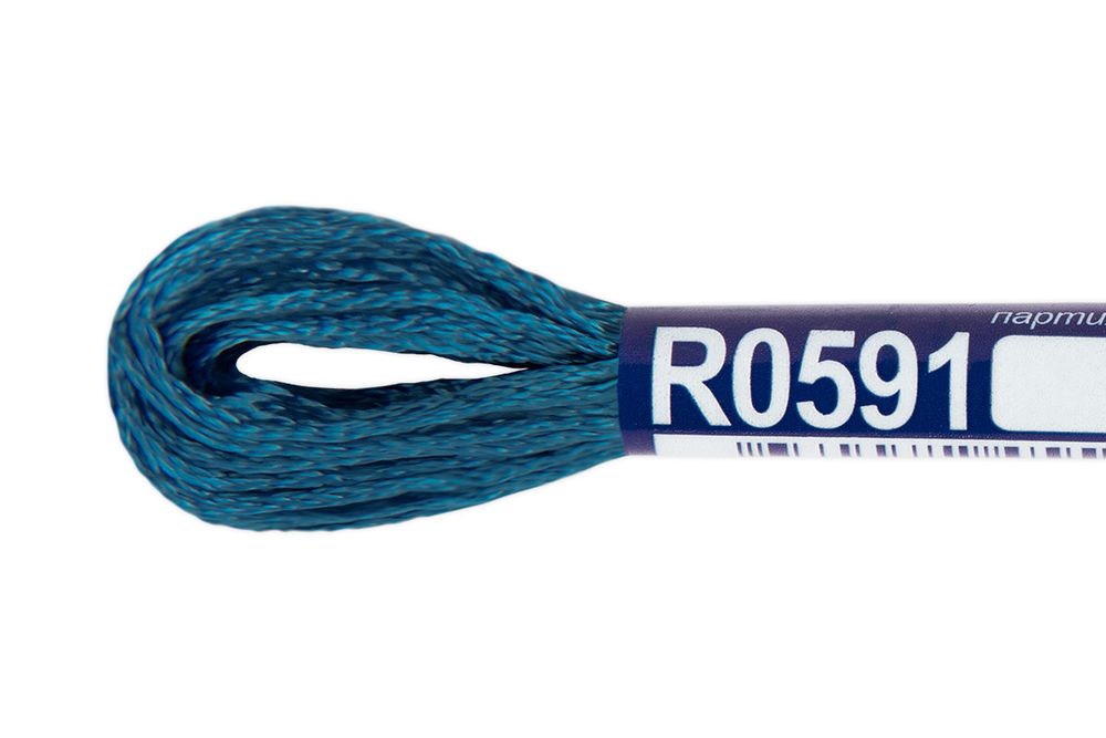 Мулине Gamma вискоза 100%, цв.R0591 синий, 12 мотков по 8 метров