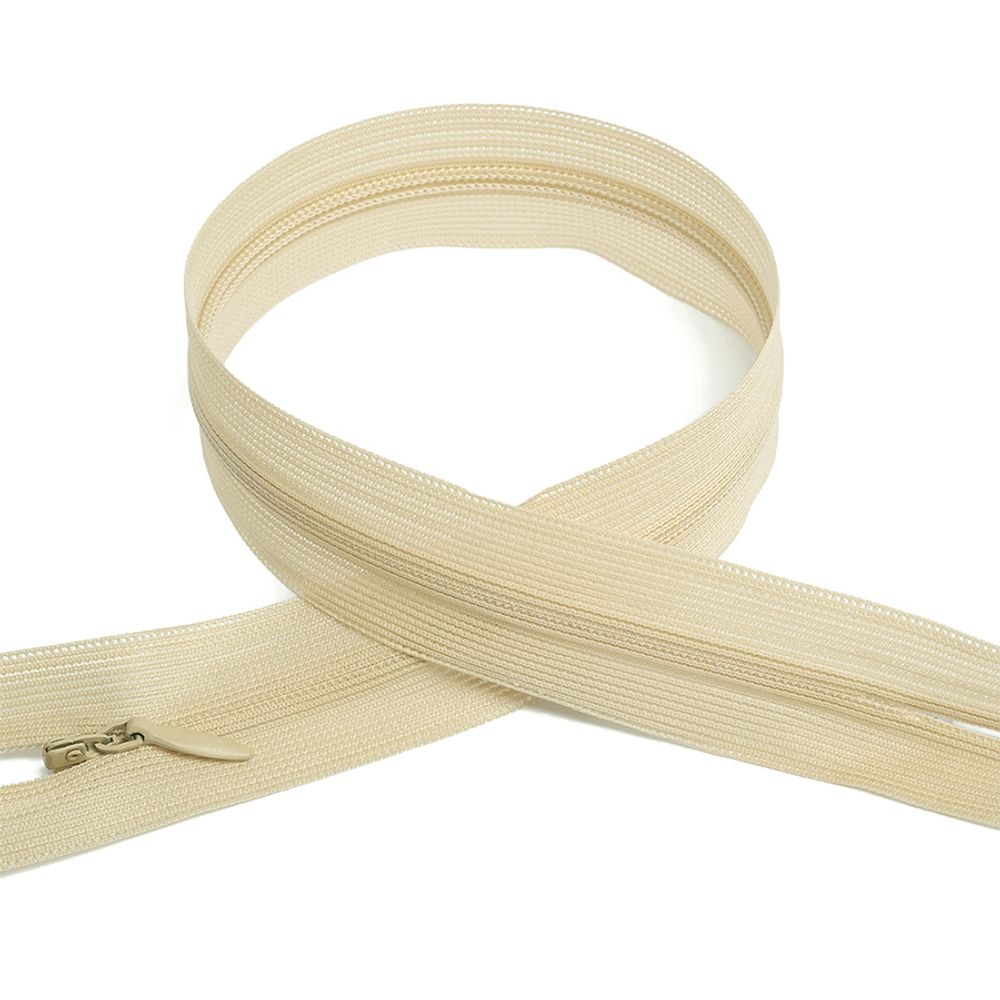 Молния потайная (скрытая) Т3 (3 мм) 1 зам., н/раз., 50 см, цв.F276 бежевый уп.50 шт Молния потайная (скрытая) Т3 (3 мм) 1 зам., н/раз., 50 см, цв.F276 бежевый уп.50 шт