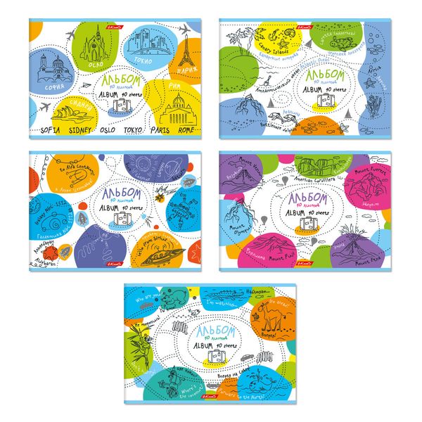 Альбом для рисования 100 г/м², A4 29х20.5 см, 10 шт, на скобе 40 л, 40АЛСК4_000235 Альбом впечатлений, Светоч