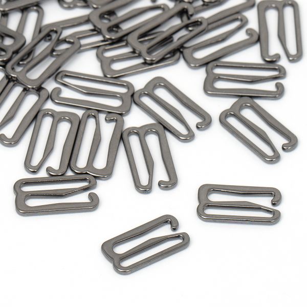 Крючки для купальника металл 15.0 мм, черный никель, 915.SW, 100 шт