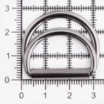 Полукольцо двойное металл внутр. 25 мм (внешн. 32х30 мм), 2 шт, металл, олово черный никель, MT-1852