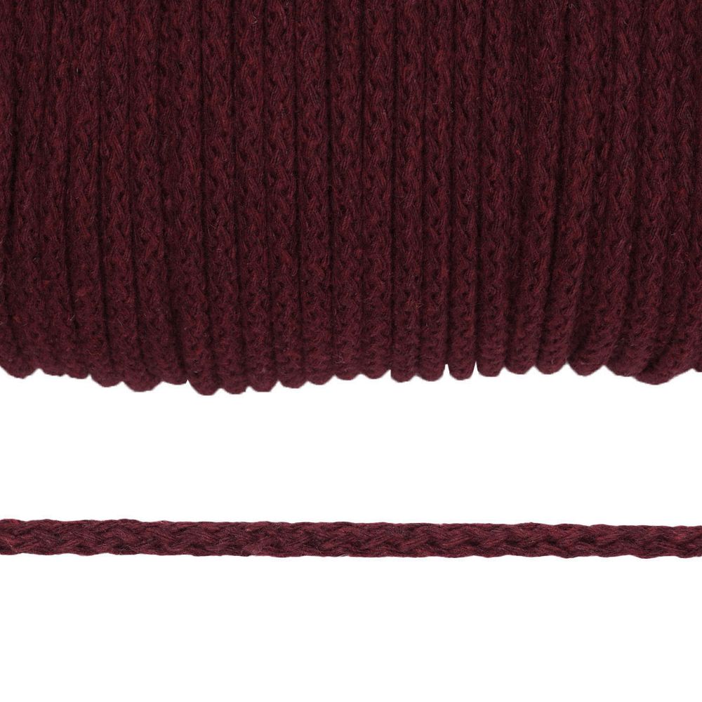 Шнур круглый х/б ⌀5.0 мм / 100 метров, 06 бордо