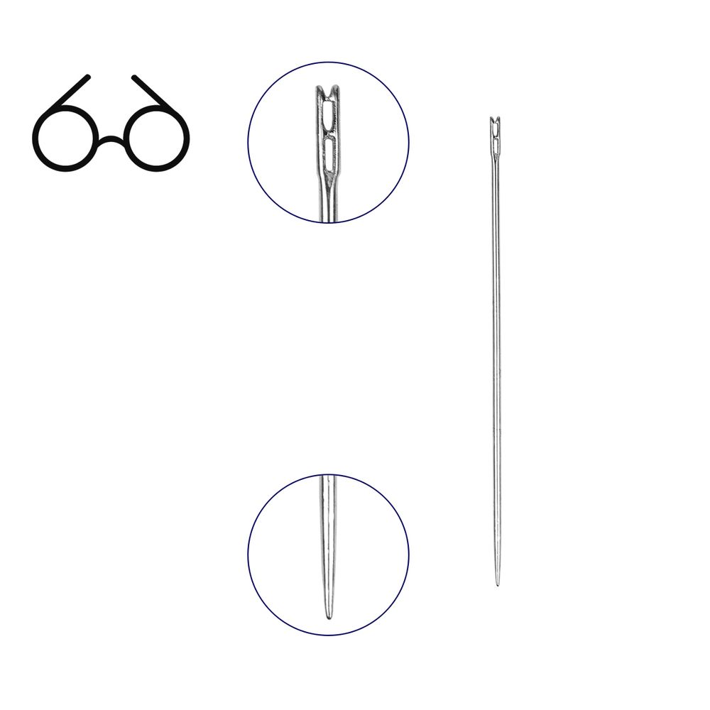 Иглы ручные для слабовидящих №5-9, 6 шт, P, Gamma N-004