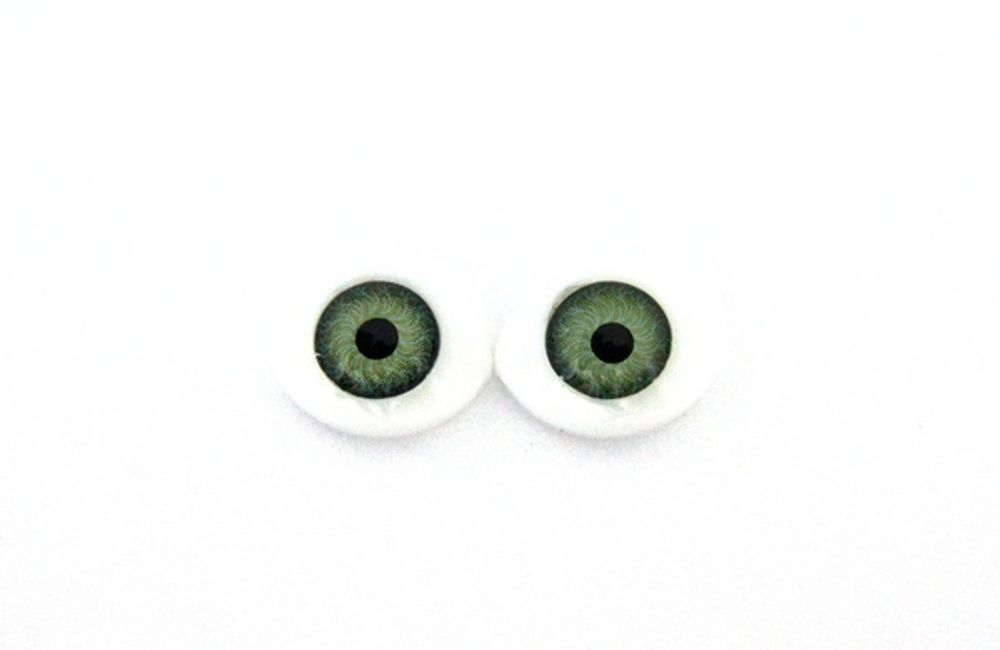 Глаза для кукол и игрушек овальные Совушка, № 8, цв. зеленый