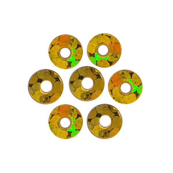 Пайетки плоские 3 мм, упак. 10 гр, Астра, А20 золото голограмма, уп.10 шт