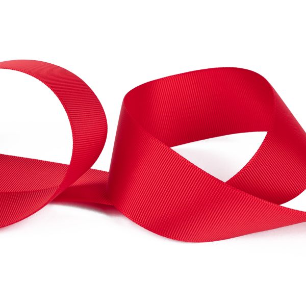 Лента репсовая (в рубчик) 38.0 мм / 45.5 метра, 051 красный, Gamma GR-38