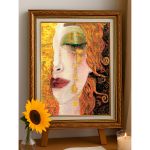 Набор для вышивания нитками Риолис, Золотые слезы по мотивам картины Анн-Мари Зильберман 30х40см