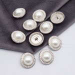 Пуговицы на ножке 36L=23 мм, металл, Silver (серебристый), 10 шт, MP15