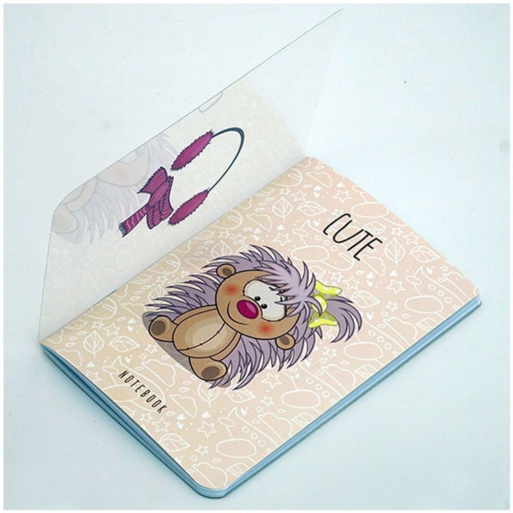 Записная книжка двойная обложка А6 32 листа с "Movie" эффектом "Крутой ежик"