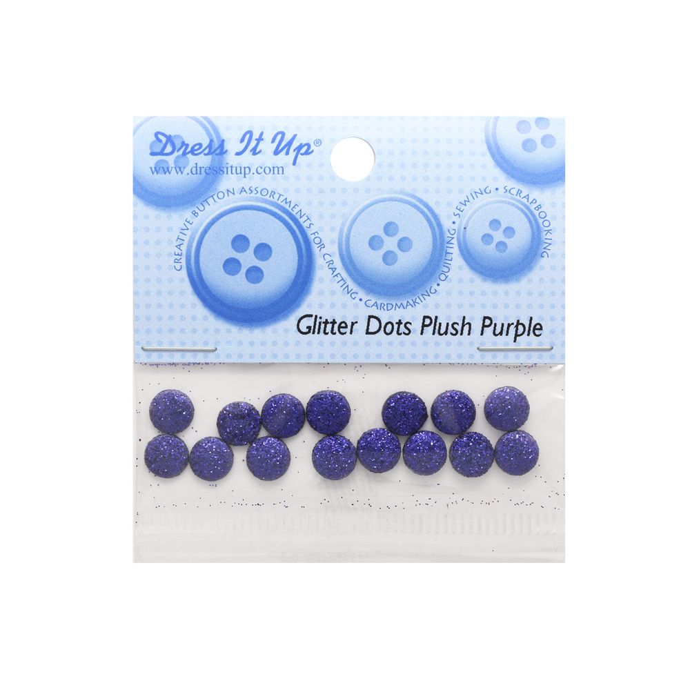 Кабошон декор подарков Круги малые 15 шт, темно-синий с блестками, Dress it up, d-8 мм