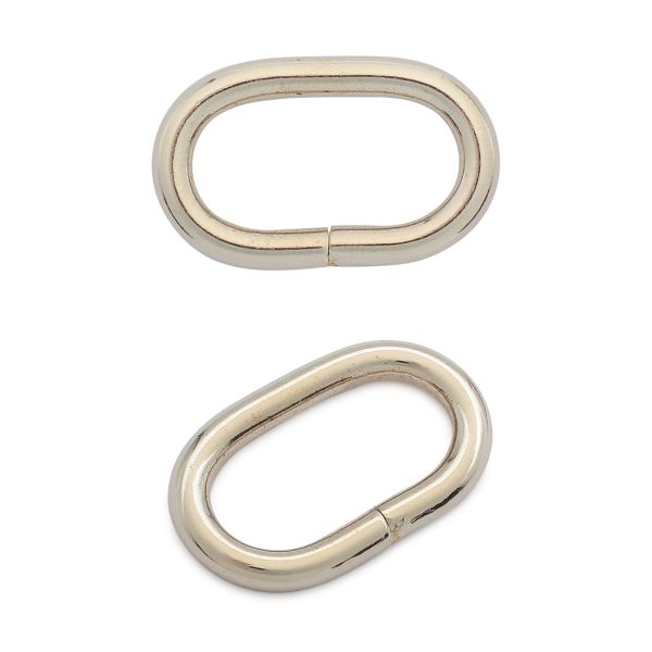 Кольцо овальное металл in 19х9 мм (25х15 мм внешн.), никель, 100 шт