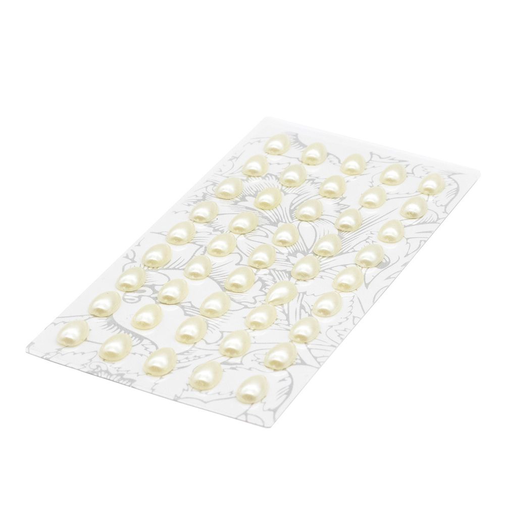 Декоративные наклейки "Жемчуг", 6х10 мм, Астра, Z24 молочный, 5 шт