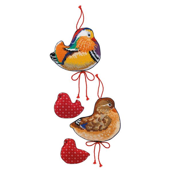 Набор для вышивания нитками Риолис, Игрушки Утки мандаринки-2 шт, 10х8см