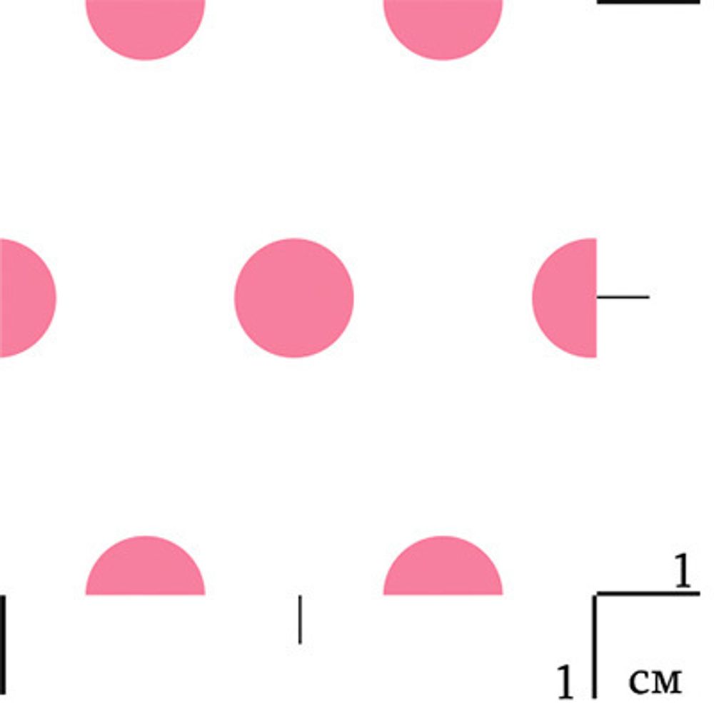 Ткань для пэчворка Peppy Бабушкин сундучок, отрез 50х55 см, 140 г/м², БС-05 кр.горох белый/яр.розовый, Peppy