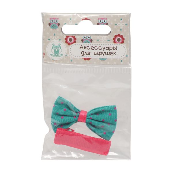 Набор бантик и заколка, мини 35мм/35мм, зеленый/малиновый