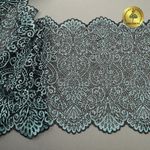 Кружево бельевое эластичное 225 мм / 3 м, 40992 цв.т.зеленый+св.зеленый, Kruzhevo