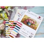 Набор для вышивания нитками Luca-S, Пышный букет цветов 60х35см