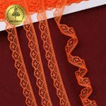 Кружево отделочное в стиле "трикотаж" 12 мм 150-2 цв.229 св.оранжевый, уп.27,4м