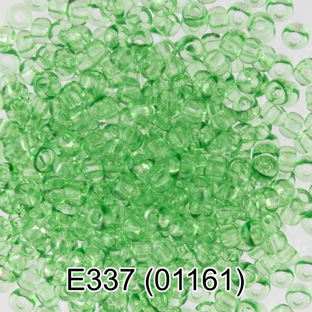 Бисер Gamma 10/0 (2.3 мм), 150 г (10х5 г), E337 св.зеленый, 01161, круглый 5
