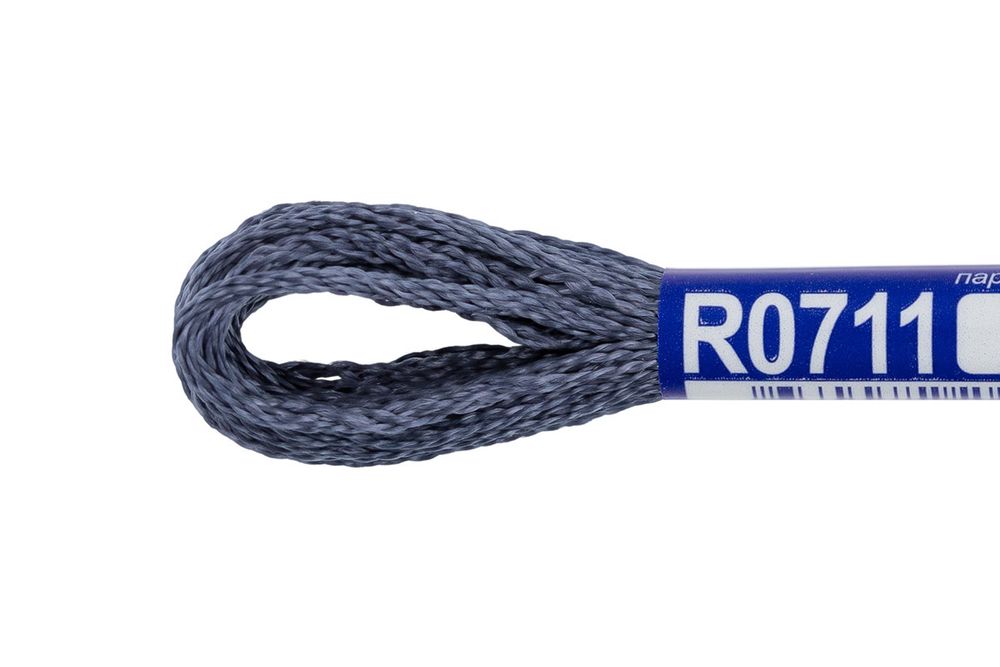 Мулине Gamma вискоза 100%, цв.R0711 серый, 12 мотков по 8 метров