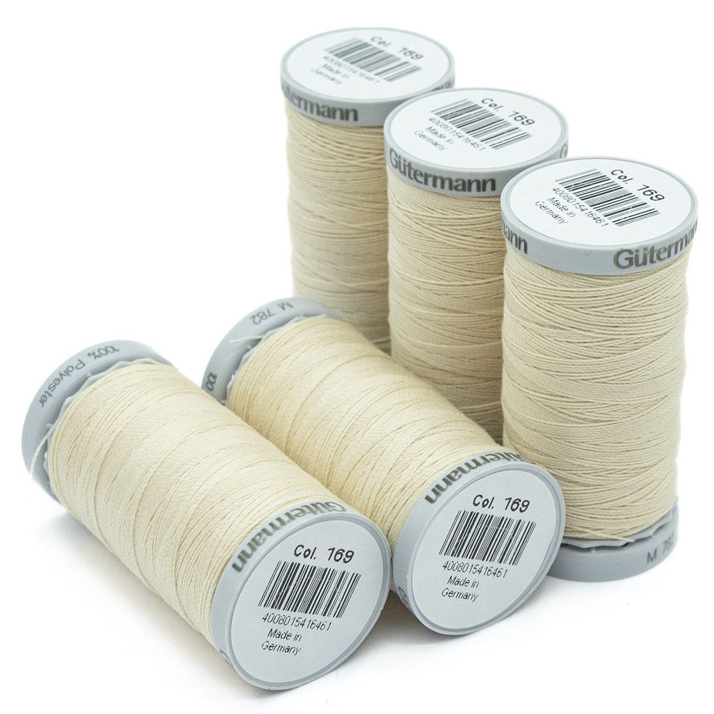 Нитки суперкрепкие Gutermann Extra Strong M782, 100м, 169 пломбир, 5 катушек