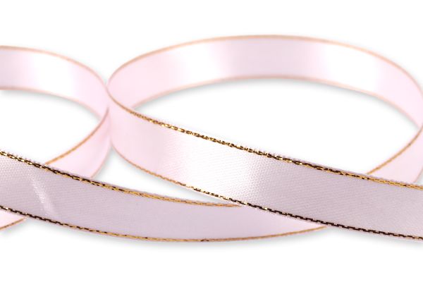 Лента атласная 2-сторонняя с метанитью 12.0 мм / 33±2 метра, 080 св.сиреневый/золото, Gamma AL-12M