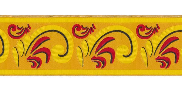 Лента (тесьма) жаккардовая 50.0 мм / 10±0.5 метров, желтый, Gamma DBTRJ-83